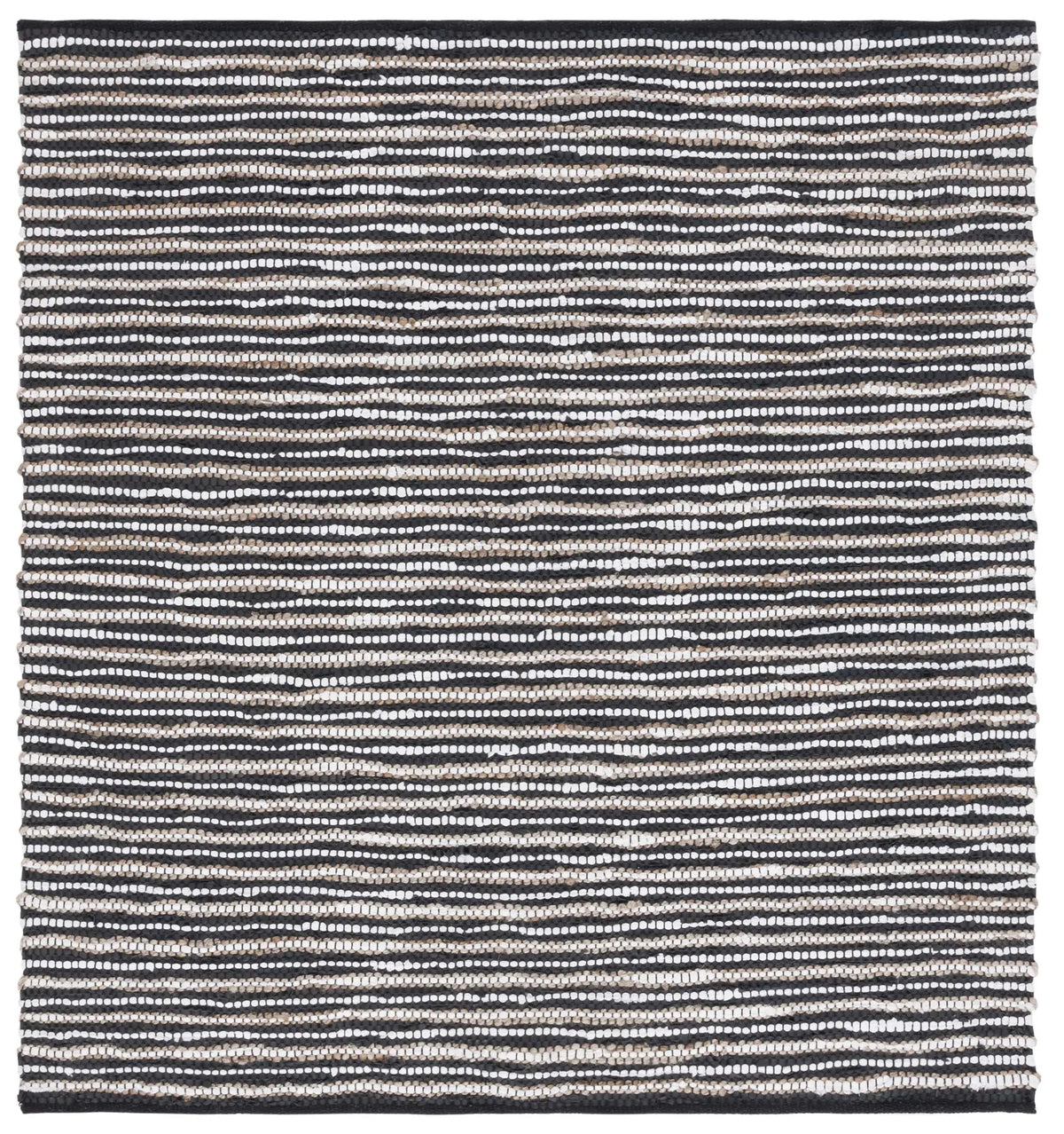Safavieh Vintage Leather 6'-0" x 6'-0" Rug in Black / Ivory