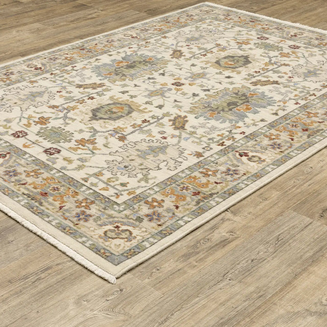 Oriental Weavers Lucca 2063Y Ivory/ Multi Rug - angle detail