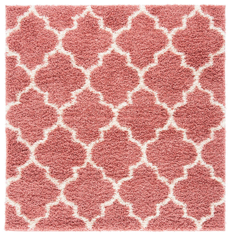 Safavieh Venus Shag 500 6'-7" x 6'-7" Rug in Pink / Ivory