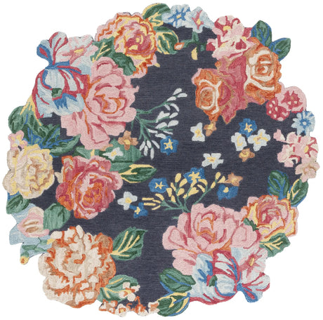 Safavieh Jardin 6'-0" x 6'-0" Rug in Navy / Pink
