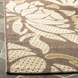 Safavieh Courtyard 4'-0" x 5'-7" Rug in Light Chocolate / Cream