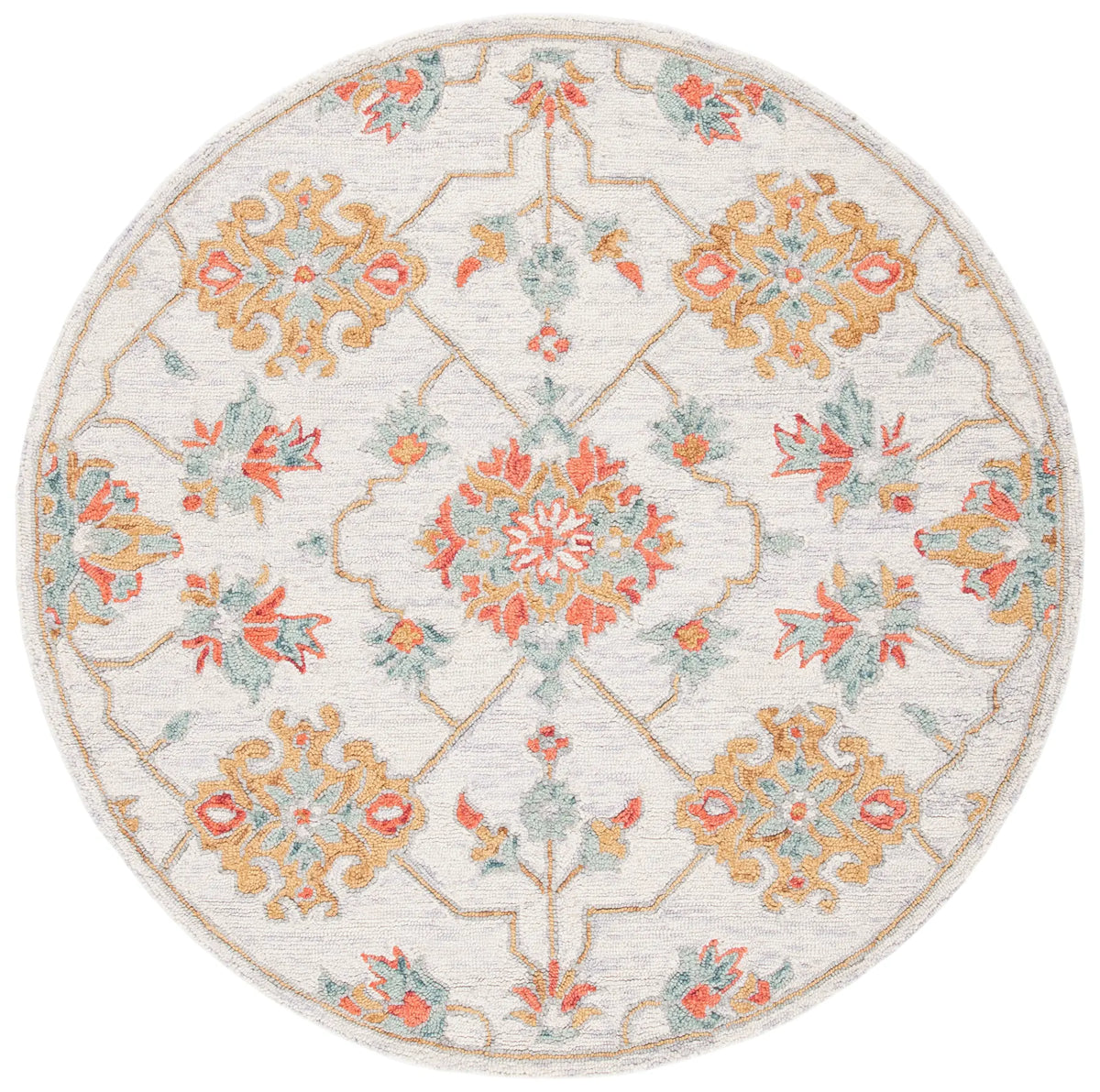 Safavieh Micro-Loop 5'-0" x 5'-0" Rug in Silver / Red