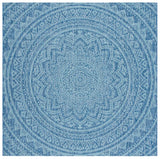 Safavieh Courtyard 6'-7" x 6'-7" Rug in Navy / Aqua