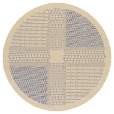 Safavieh Courtyard 5'-3" x 5'-3" Rug in Natural / Blue