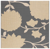 Safavieh Courtyard 6'-7" x 6'-7" Rug in Anthracite / Beige