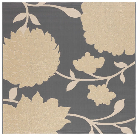 Safavieh Courtyard 6'-7" x 6'-7" Rug in Anthracite / Beige