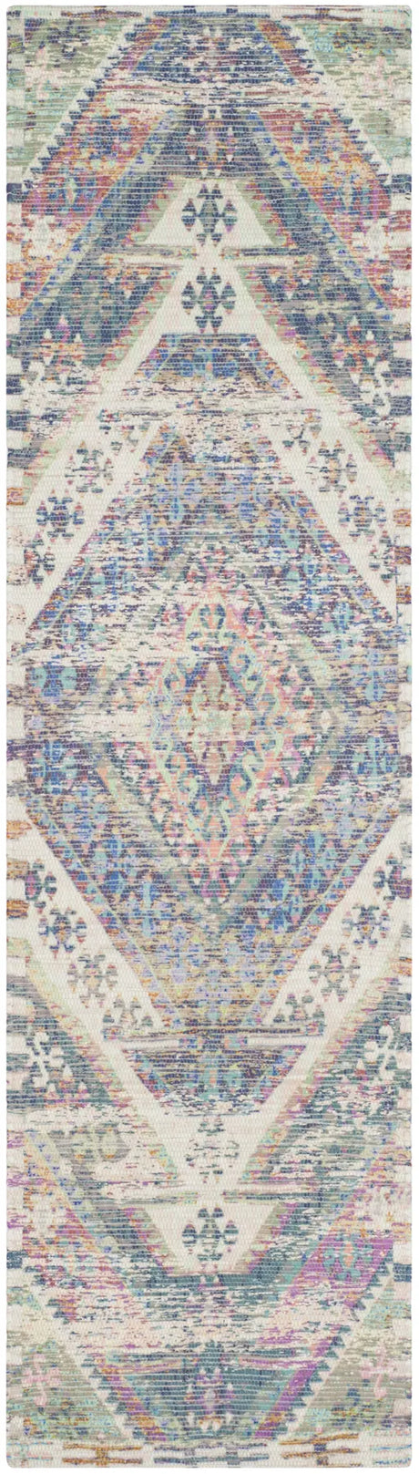 Safavieh Saffron 2'-3" x 10'-0" Rug in Royal Blue / Fuchsia