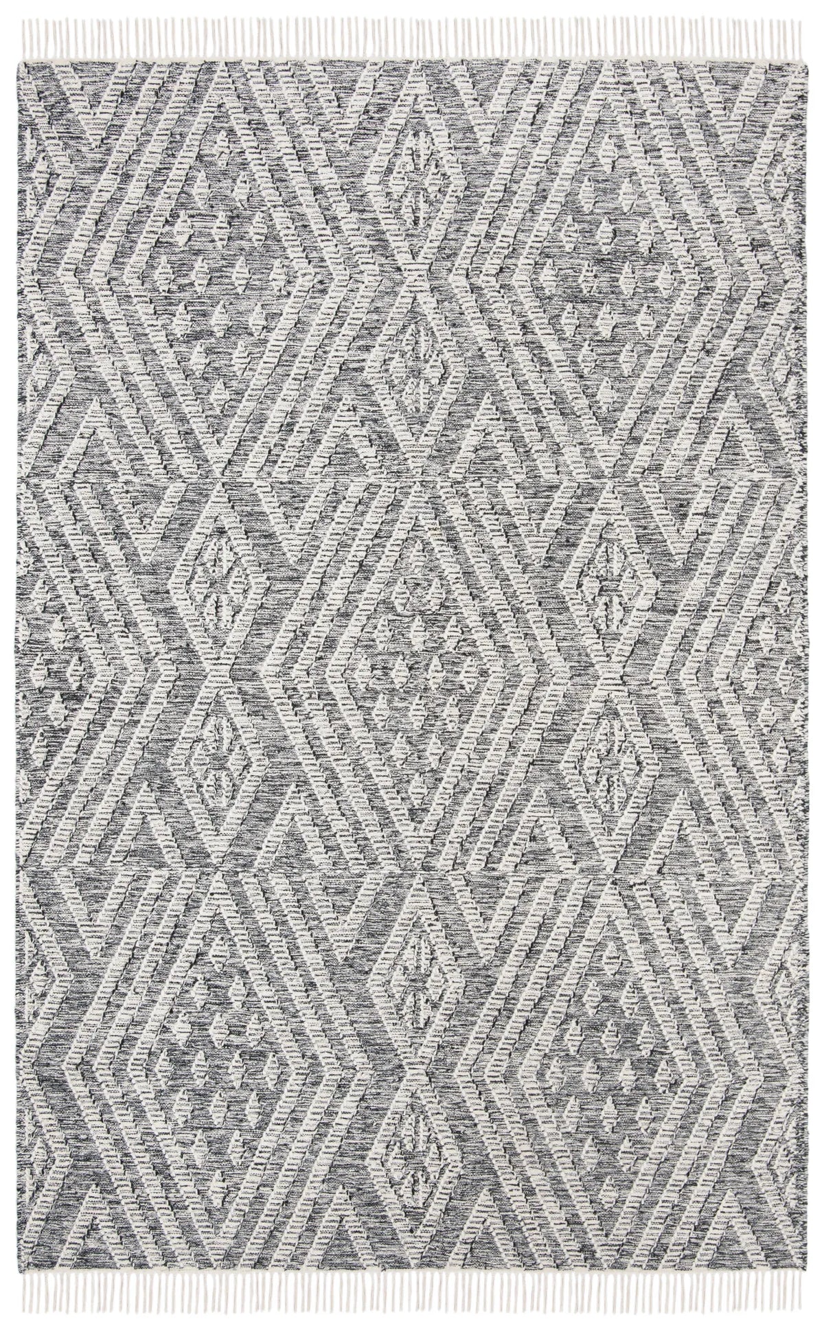 Safavieh Kilim 4'-0" x 6'-0" Rug in Black / Ivory