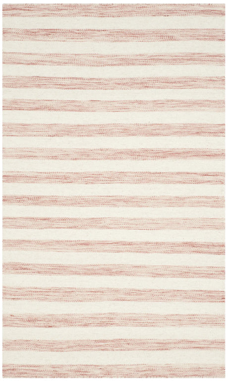 Safavieh Dhurries 3'-0" x 5'-0" Rug in Rust / Ivory