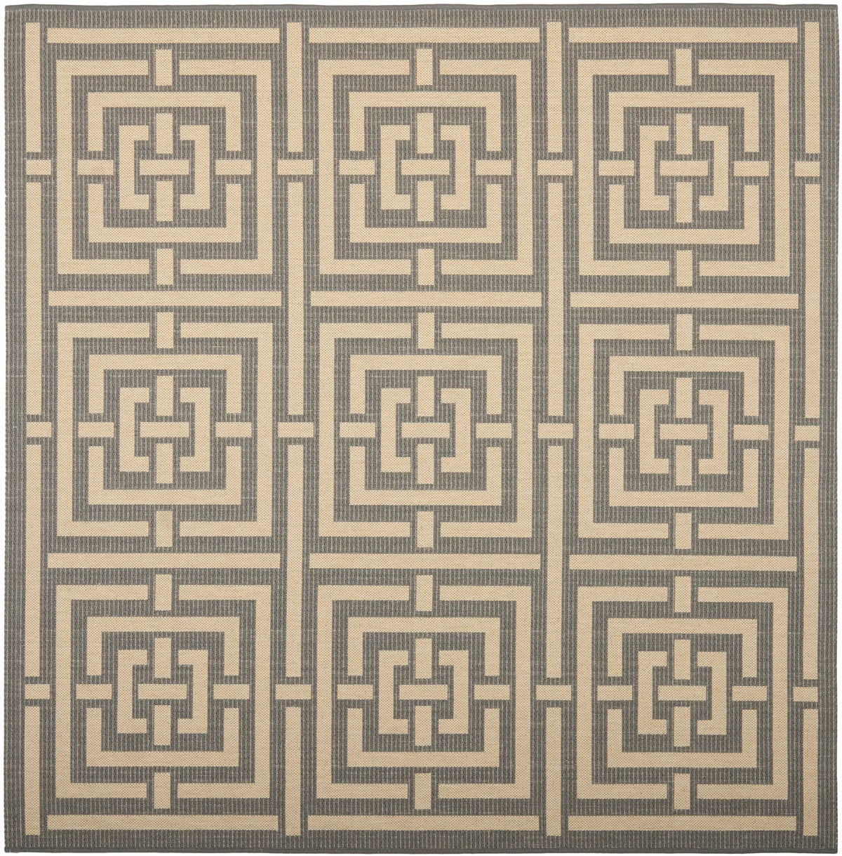 Safavieh Courtyard 6'-7" x 6'-7" Rug in Grey / Cream