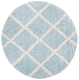 Safavieh New York Shag 6'-7" x 6'-7" Rug in Blue / Ivory