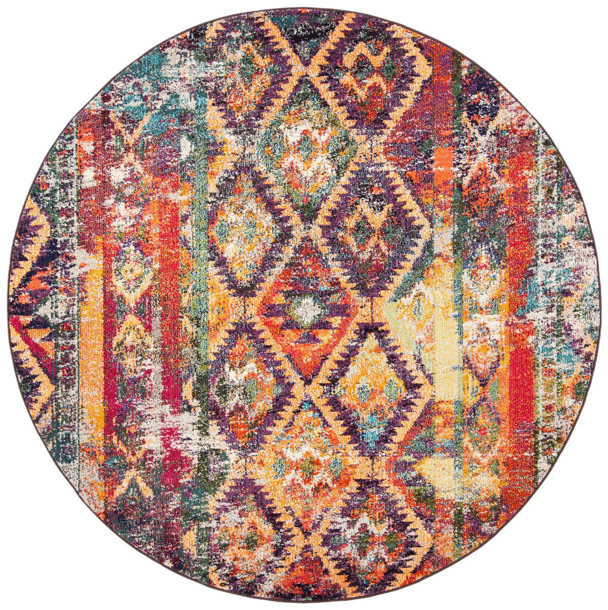 Safavieh Monaco 6'-7" x 6'-7" Rug in Purple / Orange