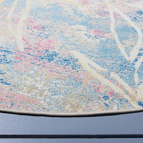 Safavieh Barbados 500 6'-6" x 6'-6" Rug in Light Blue / Ivory