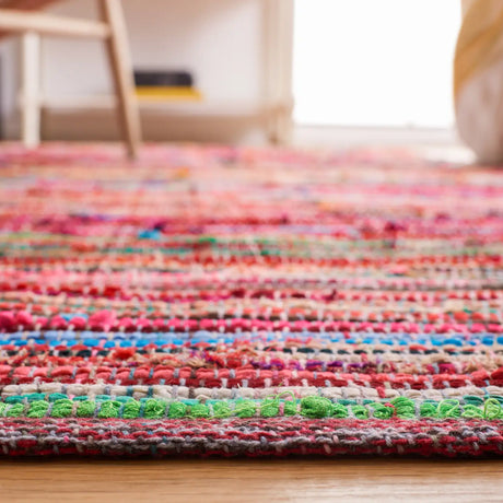 Safavieh Rag Rug 4'-0" x 6'-0" Rug in Red / Multi