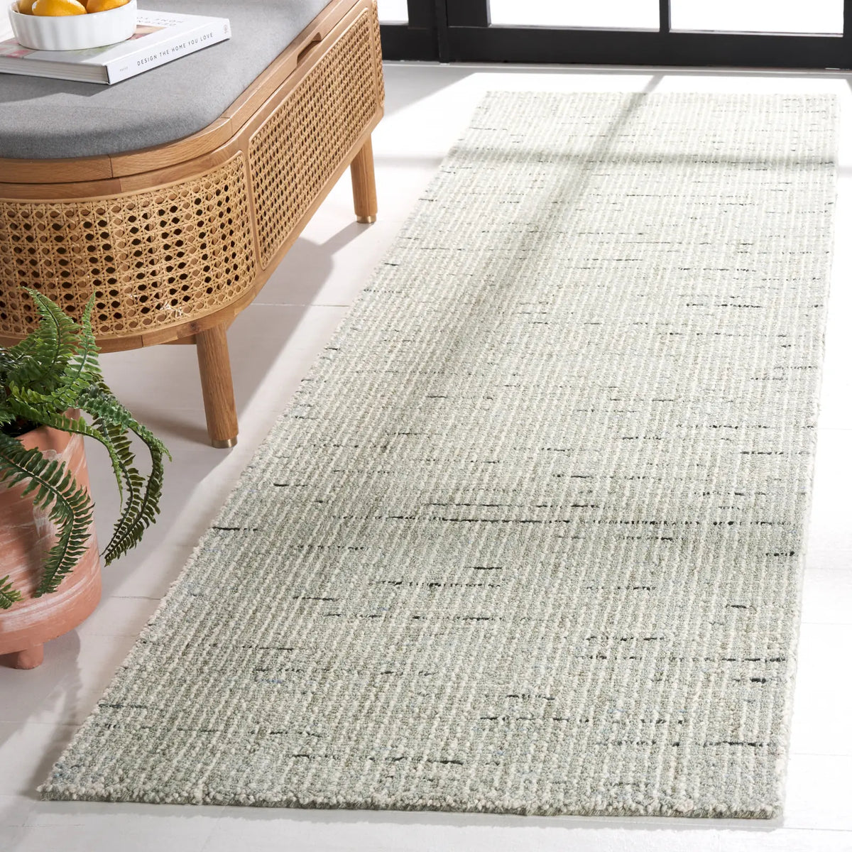 Safavieh Abstract 2'-3" x 8'-0" Rug in Sage / Ivory