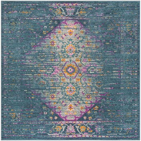 Safavieh Madison 6'-7" x 6'-7" Rug in Blue / Fuchsia