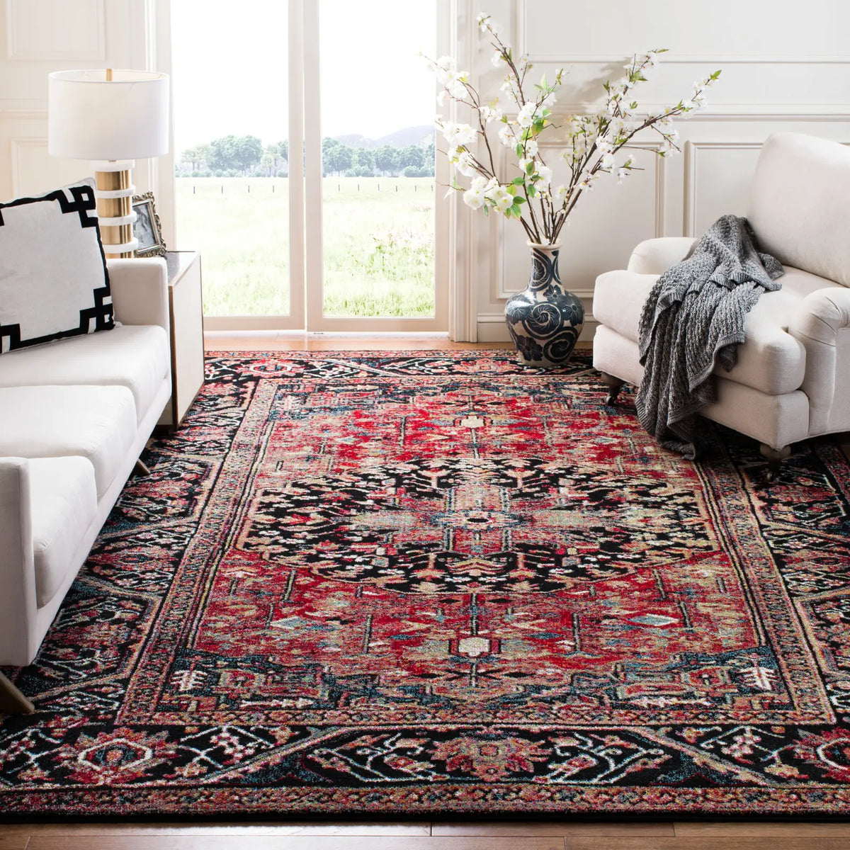 Safavieh Vintage Hamadan 10'-6" x 14'-0" Rug in Red / Multi
