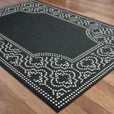 Oriental Weavers Sphinx Marina 1247K Black / Ivory Rugs - angle detail