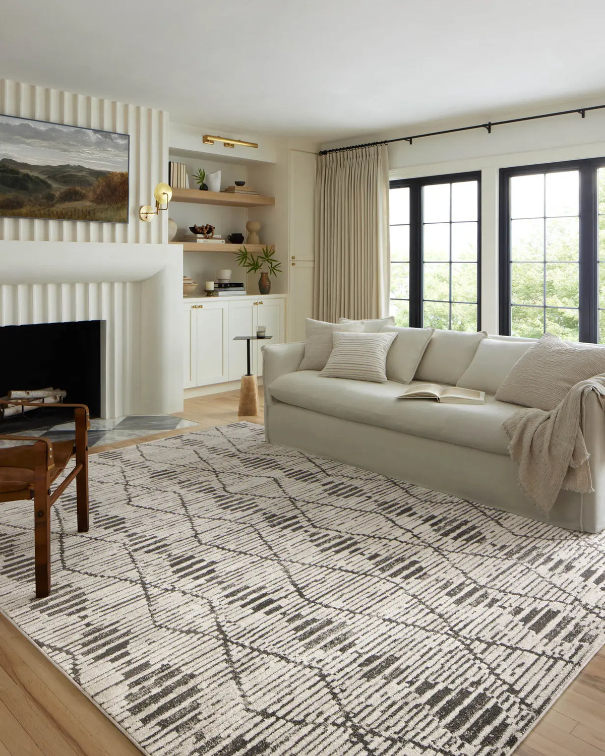 Loloi Kamala Kam-02 Charcoal/Dove Rug - room scene 1
