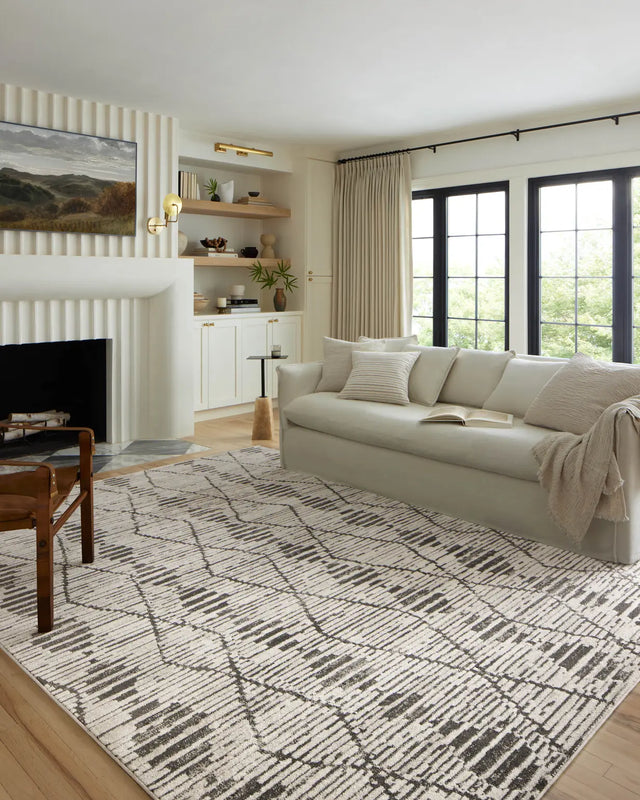 Loloi Kamala Kam-02 Charcoal/Dove Rug - room scene 1