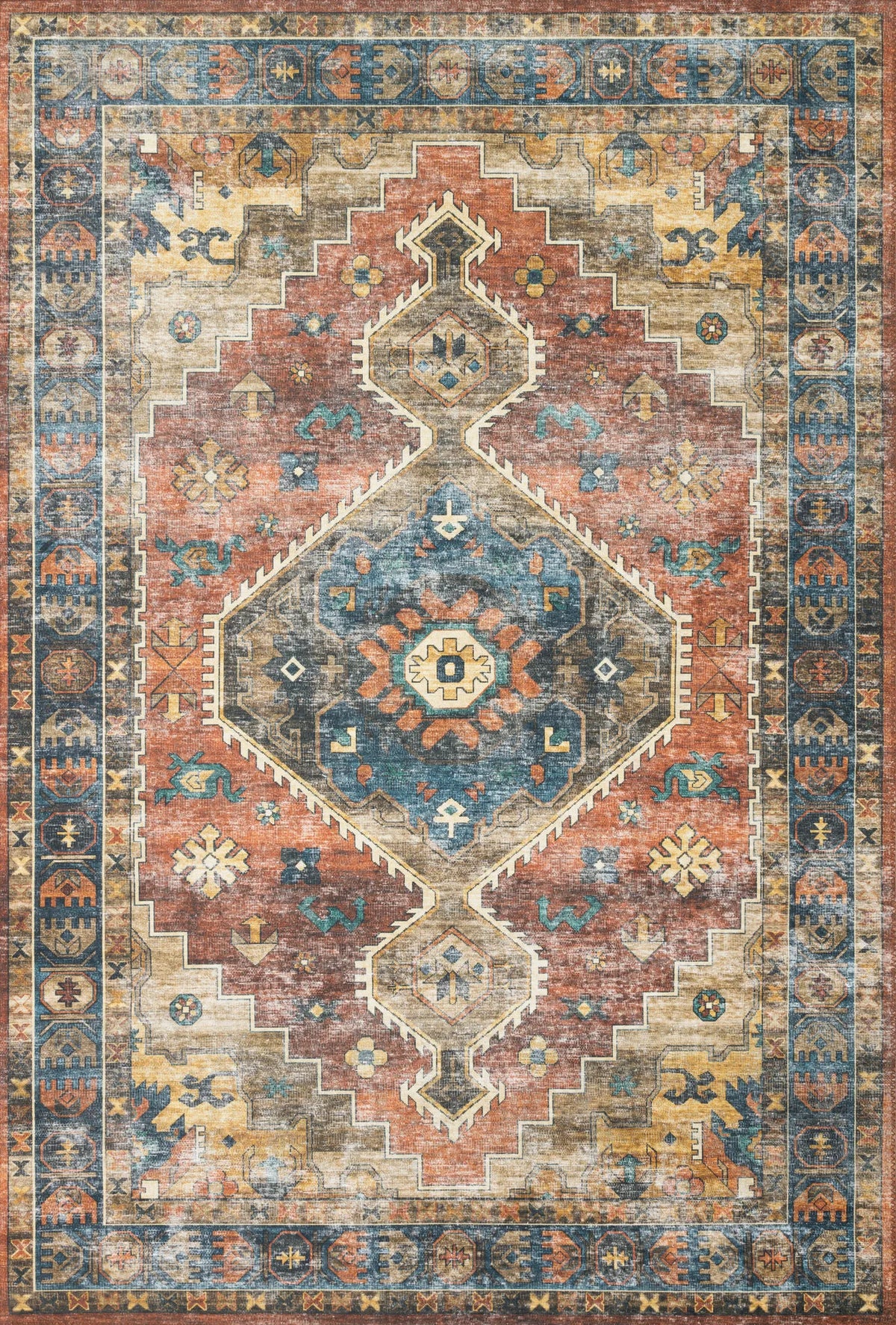 Loloi Skye Sky-11 Rust/Blue Rugs - main flat