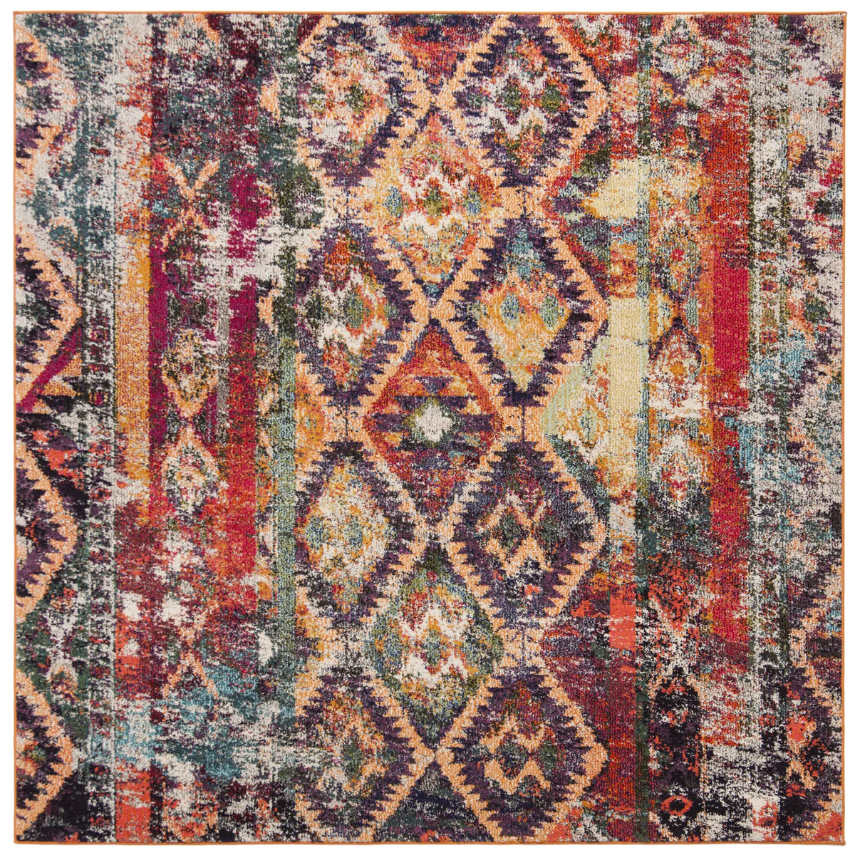 Safavieh Monaco 6'-7" x 6'-7" Rug in Purple / Orange
