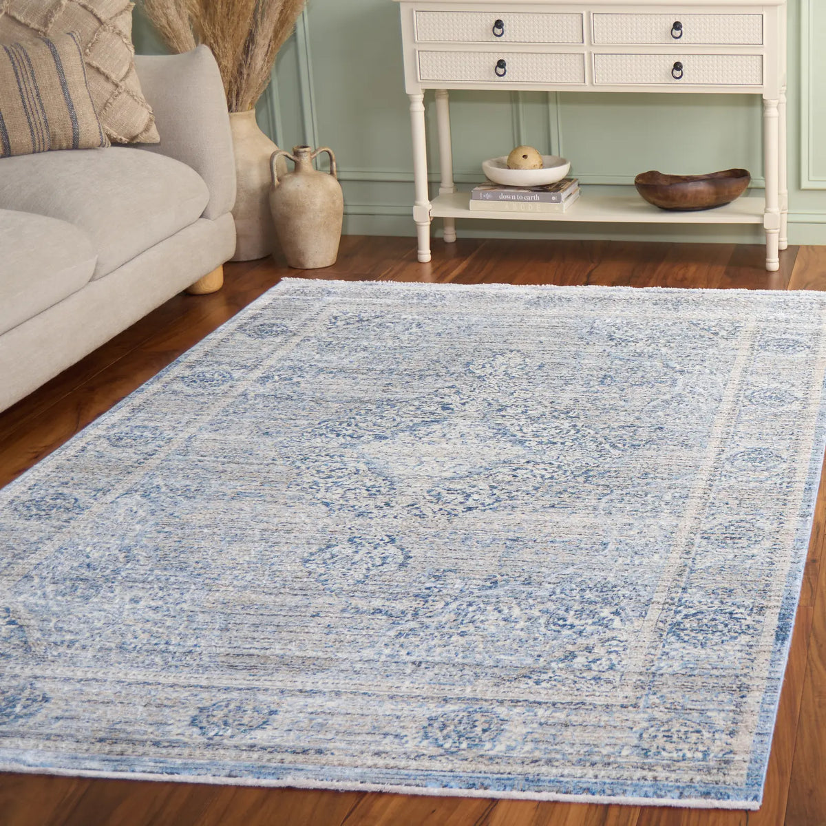 Safavieh Dream 5'-0" x 8'-0" Rug in Grey / Turquoise