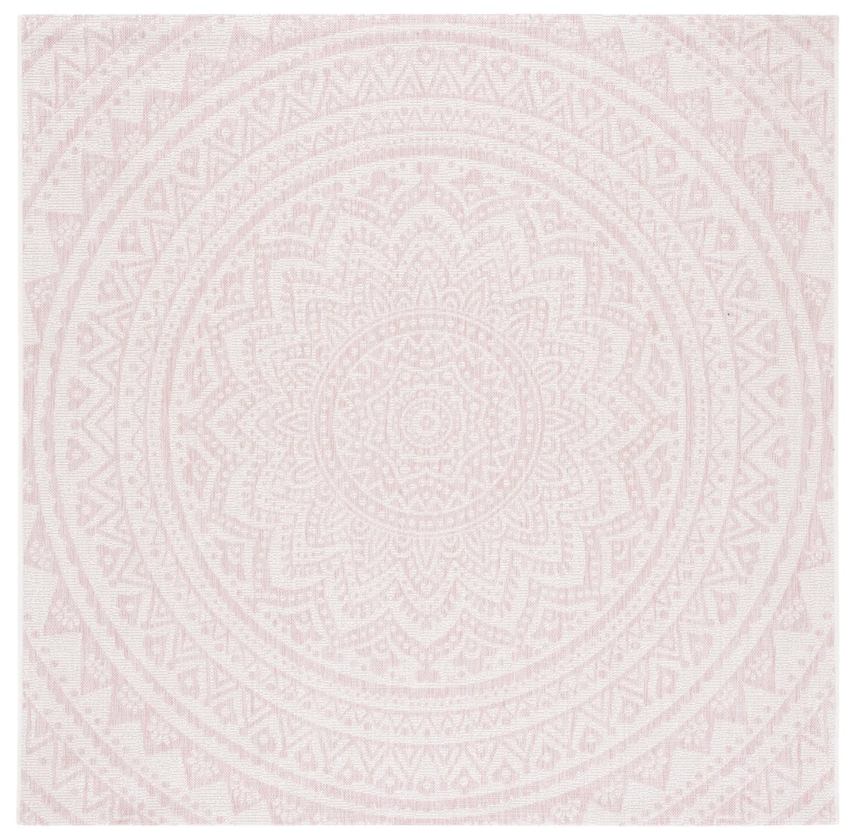 Safavieh Courtyard 6'-7" x 6'-7" Rug in Ivory / Soft Pink