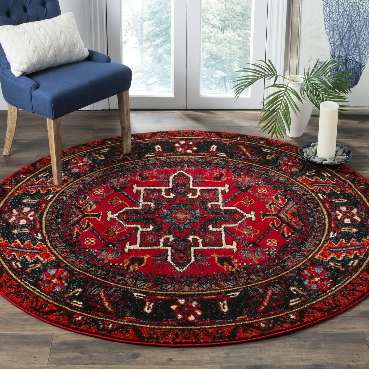 Safavieh Vintage Hamadan 10'-0" x 10'-0" Rug in Red / Multi