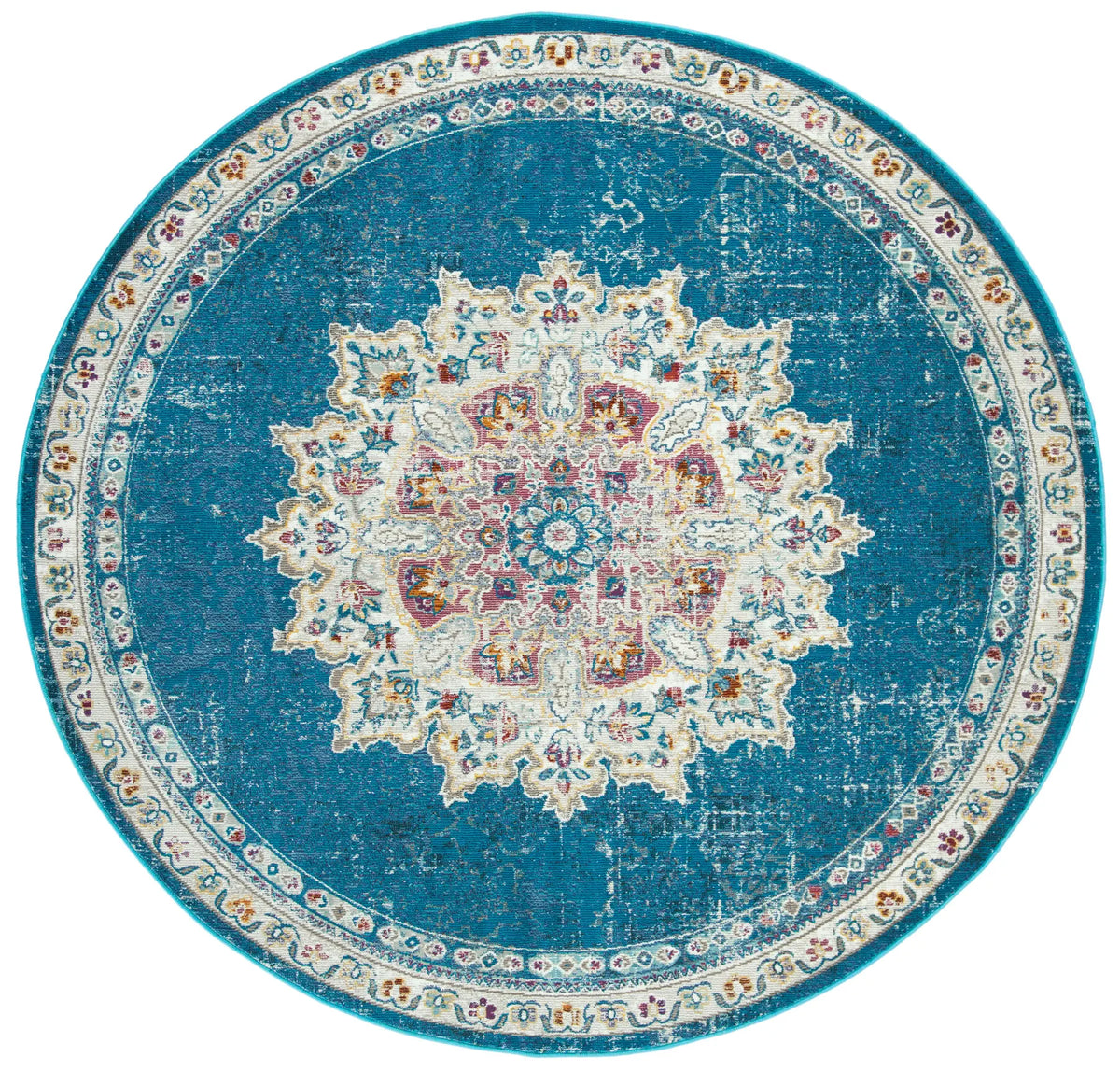 Safavieh Aria 6'-5" x 6'-5" Rug in Navy / Ivory