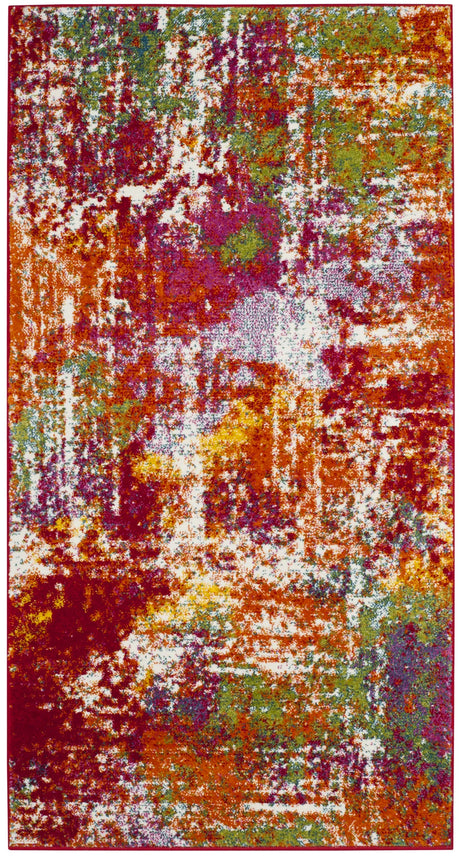 Safavieh Watercolor 2'-7" x 5'-0" Rug in Orange / Green