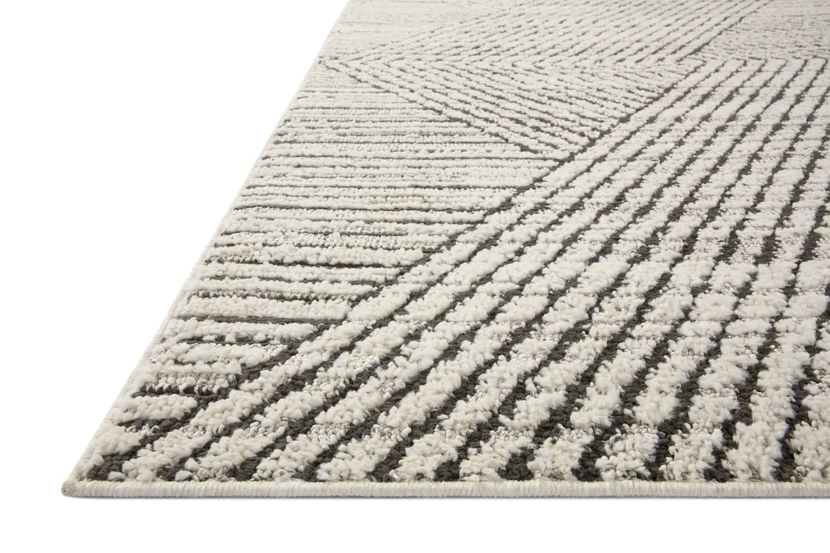 Loloi Fabian Fab-06 Charcoal/Ivory Rug - rug corner