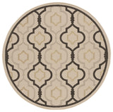 Safavieh Courtyard 5'-3" x 5'-3" Rug in Beige / Black