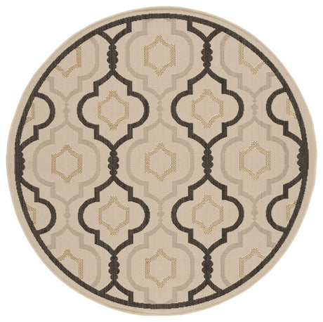 Safavieh Courtyard 5'-3" x 5'-3" Rug in Beige / Black