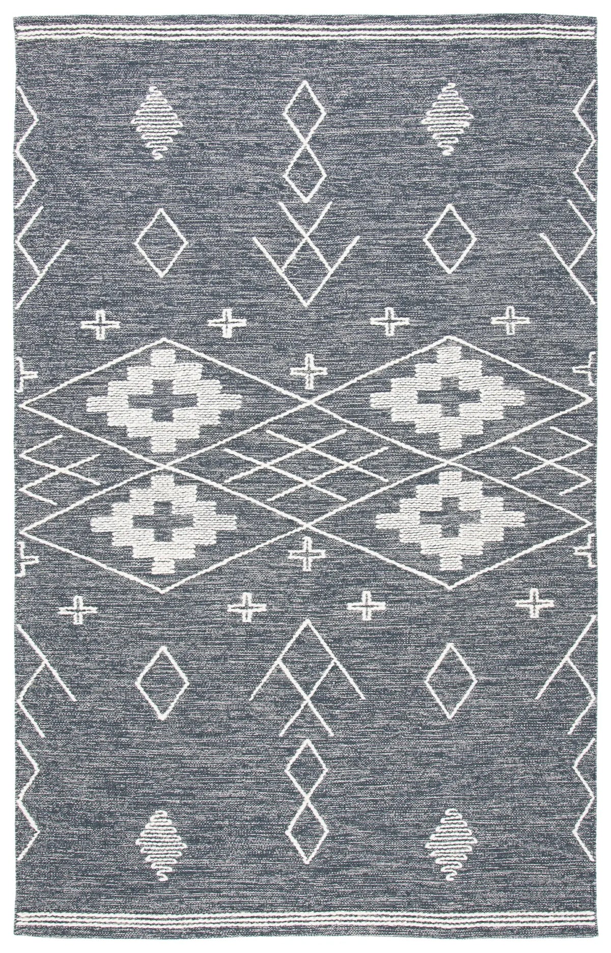 Safavieh Kilim 4'-0" x 6'-0" Rug in Charcoal / Ivory