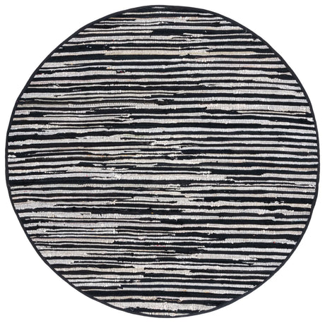 Safavieh Rag Rug 6'-0" x 6'-0" Rug in Black / Multi