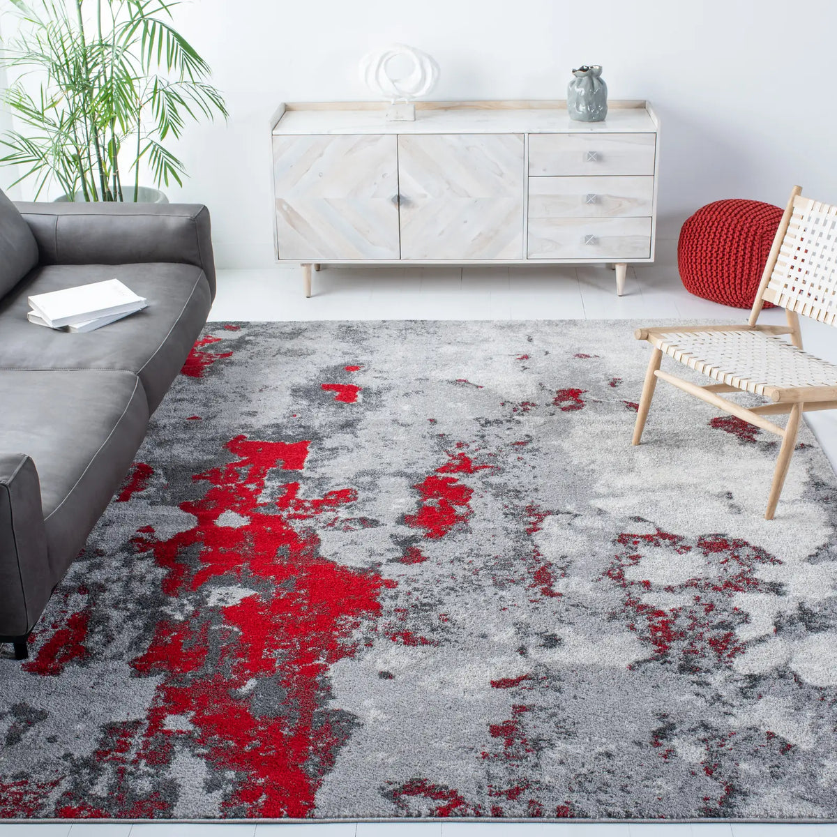 Safavieh Adirondack 10'-0" x 14'-0" Rug in Red / Grey