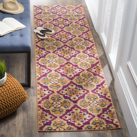 Safavieh Madison 2'-3" x 8'-0" Rug in Fuchsia / Gold