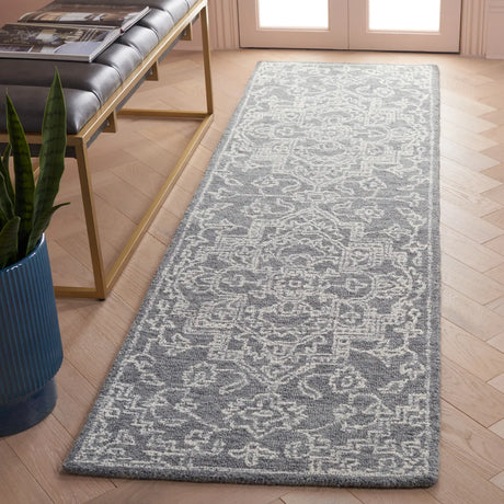 Safavieh Micro-Loop 2'-3" x 8'-0" Rug in Grey / Ivory