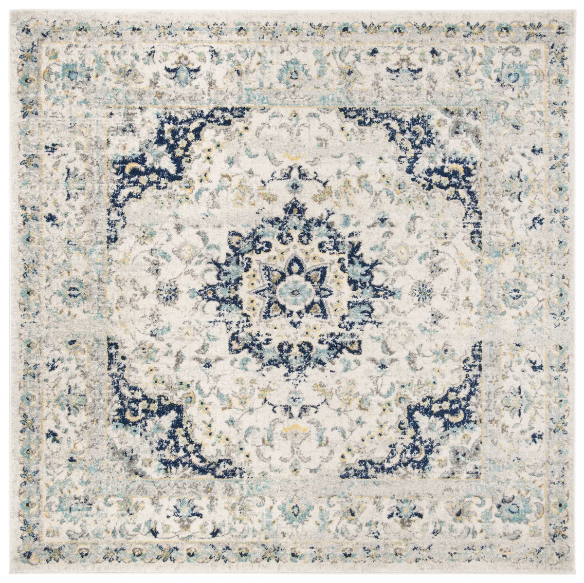 Safavieh Madison 6'-7" x 6'-7" Rug in Ivory / Blue