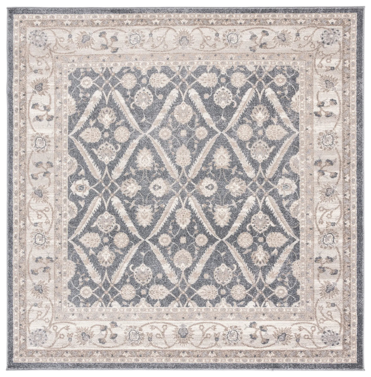 Safavieh Sofia 6'-7" x 6'-7" Rug in Dark Grey / Beige