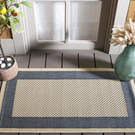 Safavieh Courtyard 2'-0" x 3'-7" Rug in Beige / Navy