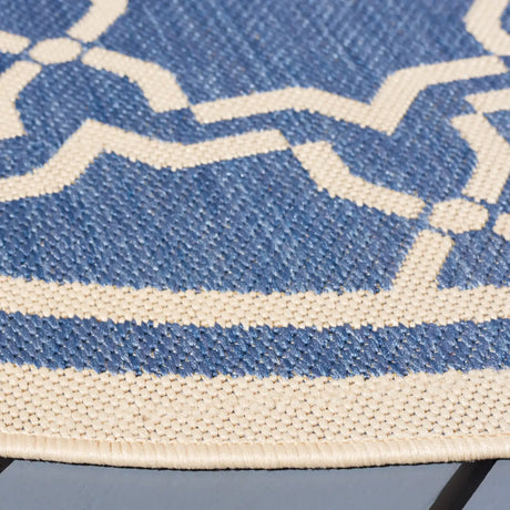 Safavieh Courtyard 5'-3" x 5'-3" Rug in Blue / Beige