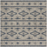 Safavieh Courtyard 6'-7" x 6'-7" Rug in Grey / Navy