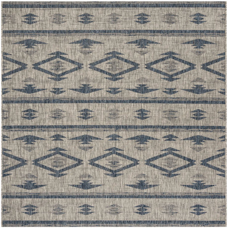Safavieh Courtyard 6'-7" x 6'-7" Rug in Grey / Navy