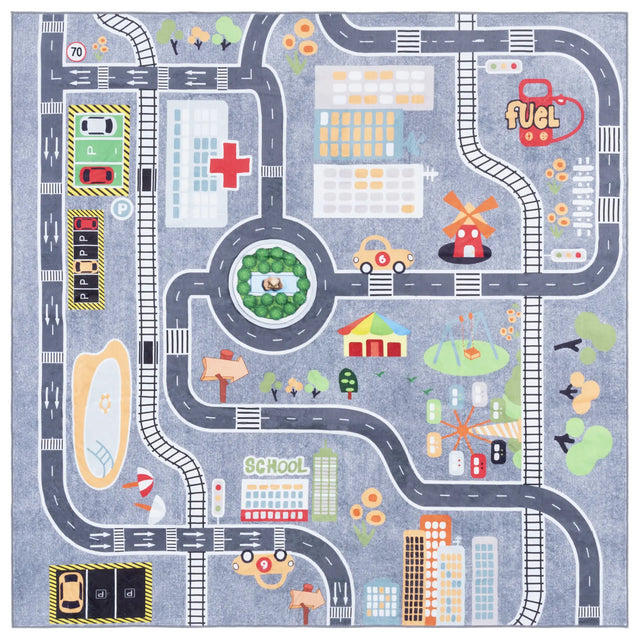 Safavieh Santa Monica Kids 6'-0" x 6'-0" Rug in Light Grey / Grey