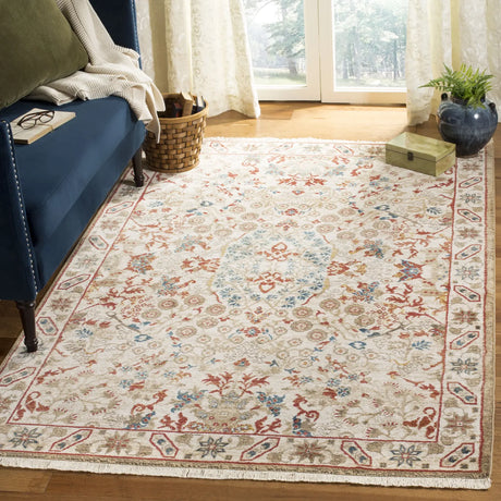Safavieh Kashan 4'-0" x 6'-0" Rug in Ivory / Ivory