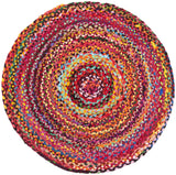 Safavieh Braided 3'-0" x 3'-0" Rug in Rust / Multi