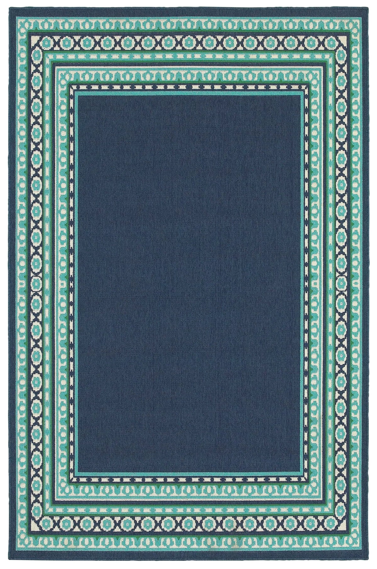 Oriental Weavers Sphinx Meridian 9650B Navy / Green Rugs - main flat