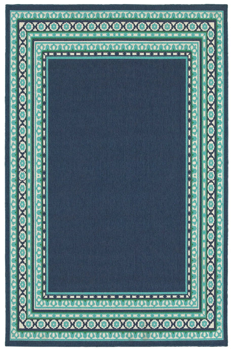Oriental Weavers Sphinx Meridian 9650B Navy / Green Rugs - main flat